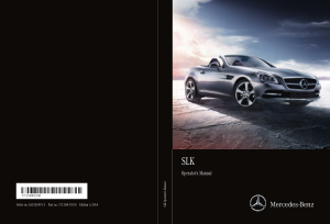 2016 Mercedes Benz SLK Operator Manual